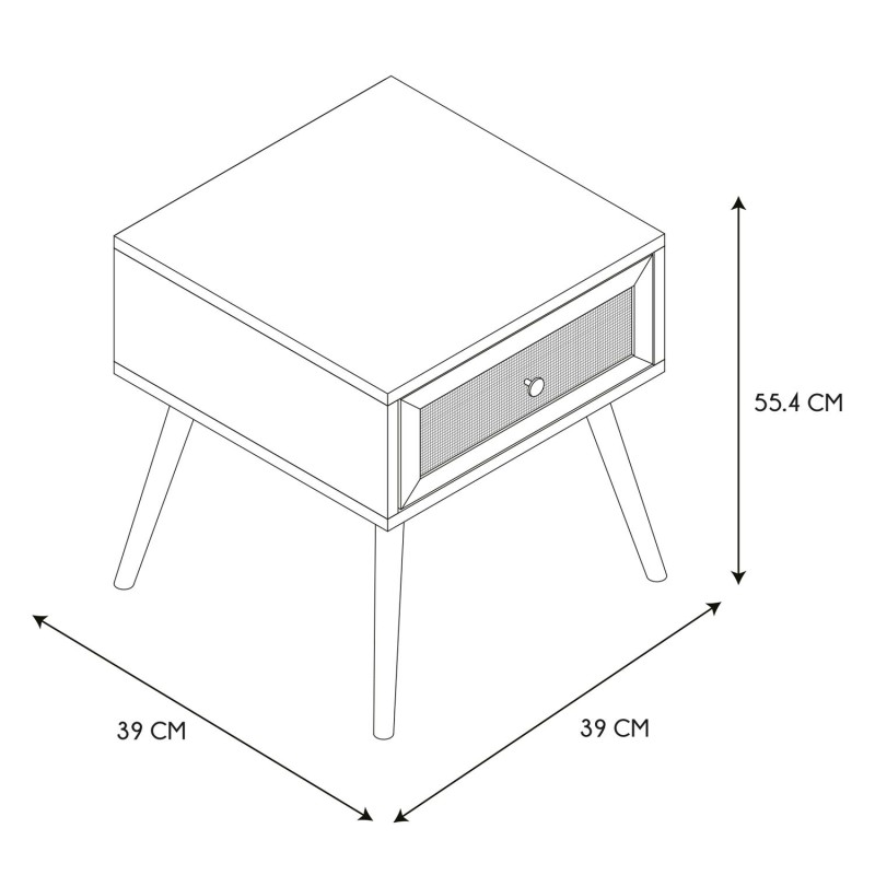 Chevet Bali 1 Tiroir Beige Home Deco Factory