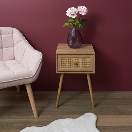 Chevet Bali 1 Tiroir Beige Home Deco Factory