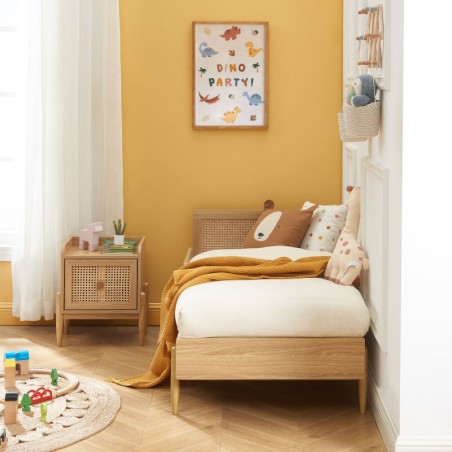 Lit Enfant Refuge Magique Cannage Rotin Beige 70x140 - Laïba Kids