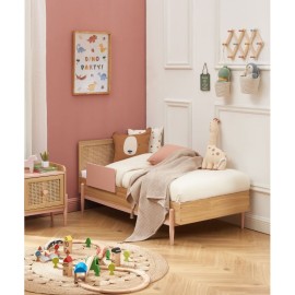 Lit Enfant Refuge Magique Cannage Rotin Rose 70x140 - Laïba Kids 2