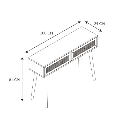 Console Bali 2 Tiroirs Beige Home Deco Factory
