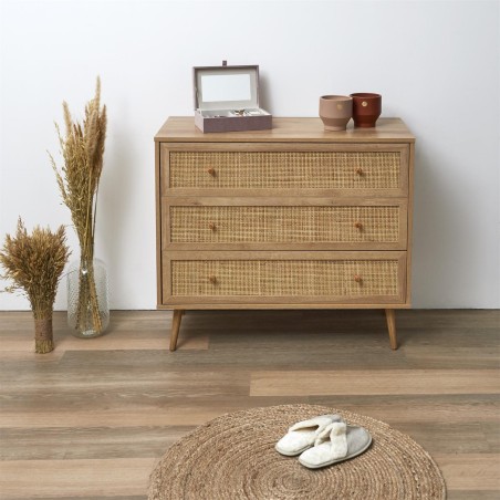 Commode 3 Tiroirs Bali Beige Home Deco Factory