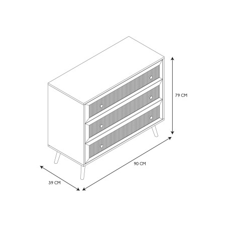 Commode 3 Tiroirs Bali Beige Home Deco Factory