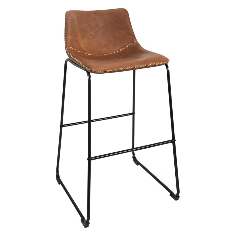 Lot De 2 Tabourets De Bar Indus Marron Home Deco Factory