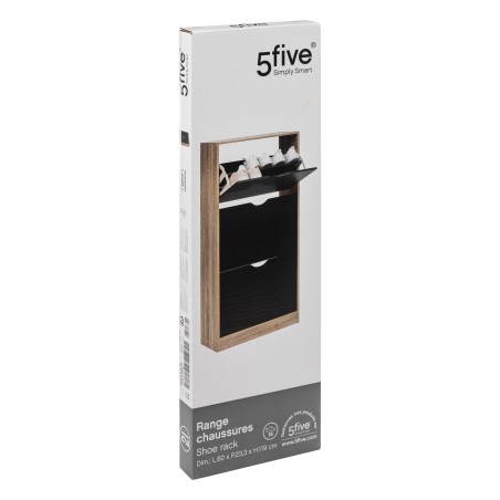 Range Chaussures 3 Tiroirs Noir Beige Five