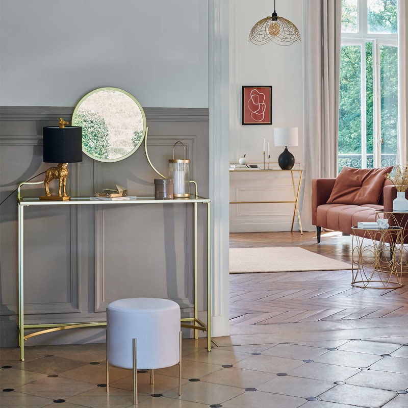 Coiffeuse En Verre Artificiel Doré Atmosphera