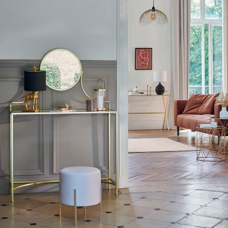 Coiffeuse En Verre Artificiel Doré Atmosphera