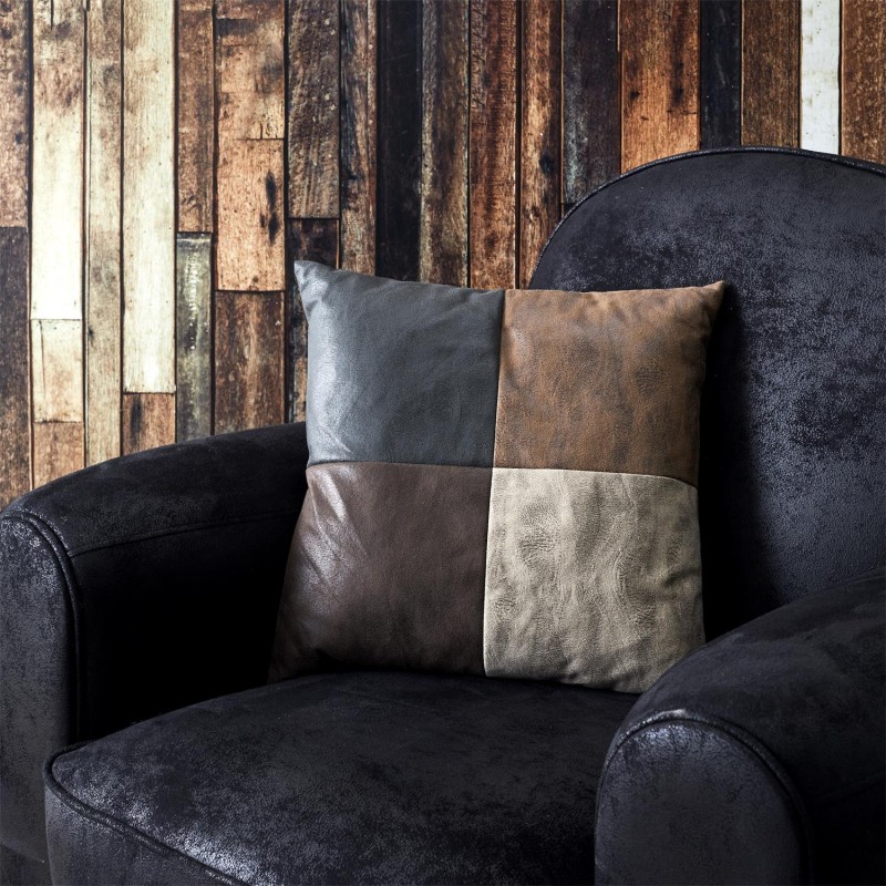 Coussin Patchwork Déhoussable Marron Home Deco Factory