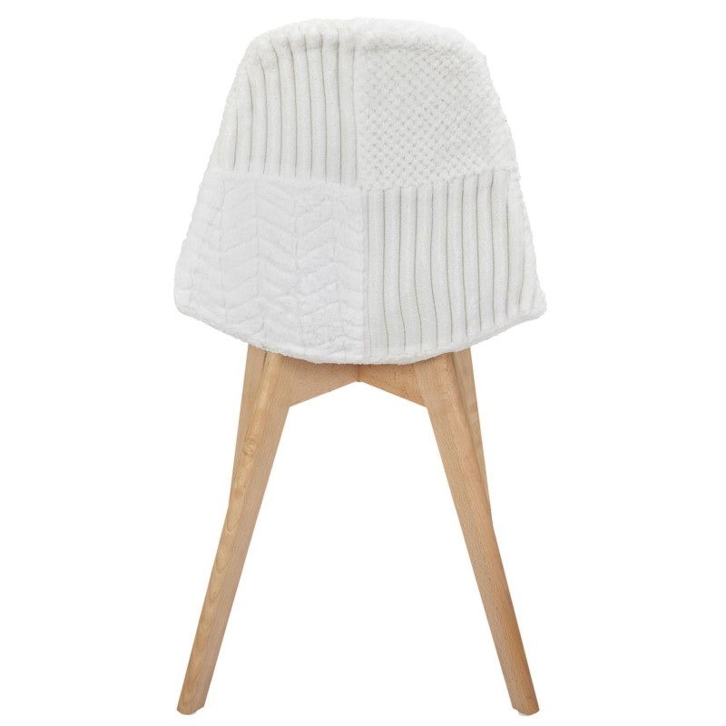 Chaise Scandinave Patchwork Blanc Home Deco Factory