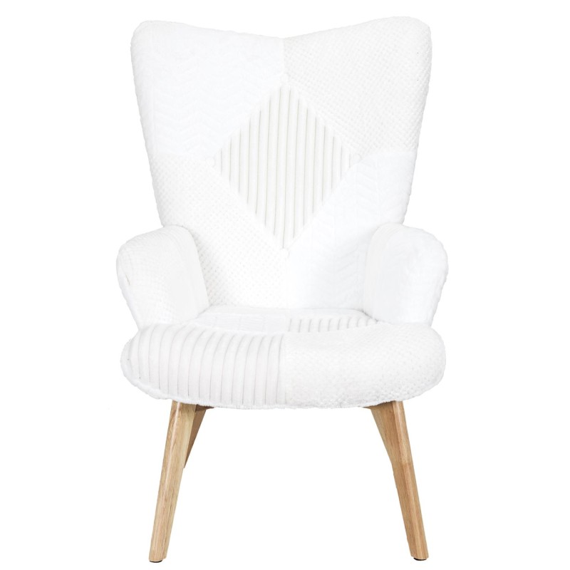Fauteuil Helsinki Patchwork Blanc Home Deco Factory