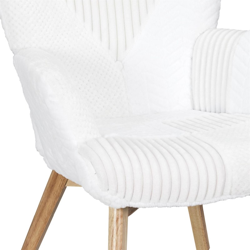 Fauteuil Helsinki Patchwork Blanc Home Deco Factory