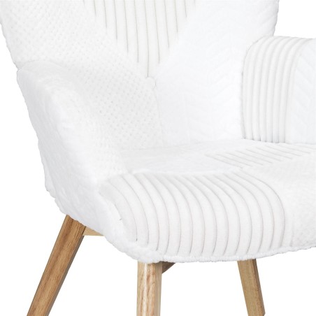 Fauteuil Helsinki Patchwork Blanc Home Deco Factory