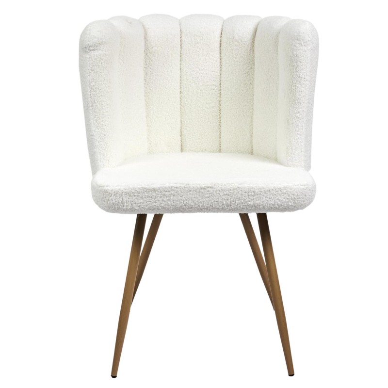 Chaise Ariel Bouclette Blanc Home Deco Factory