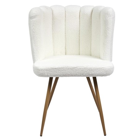 Chaise Ariel Bouclette Blanc Home Deco Factory