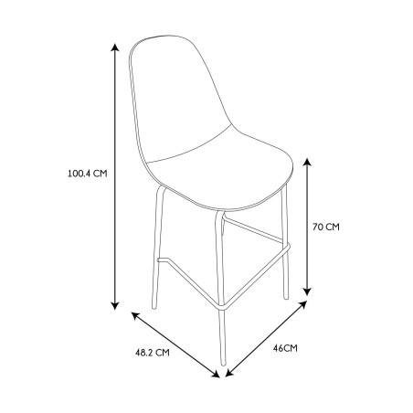 Chaise De Bar Giulia Jaune Home Deco Factory