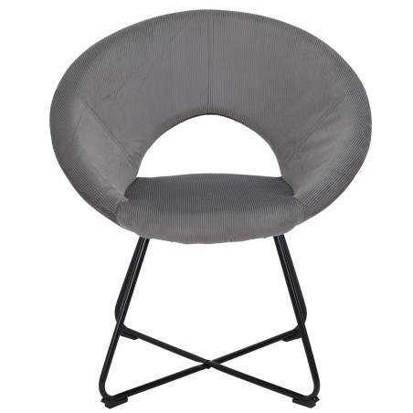 Fauteuil Rond Velours Côtelé Giulia Gris Home Deco Factory