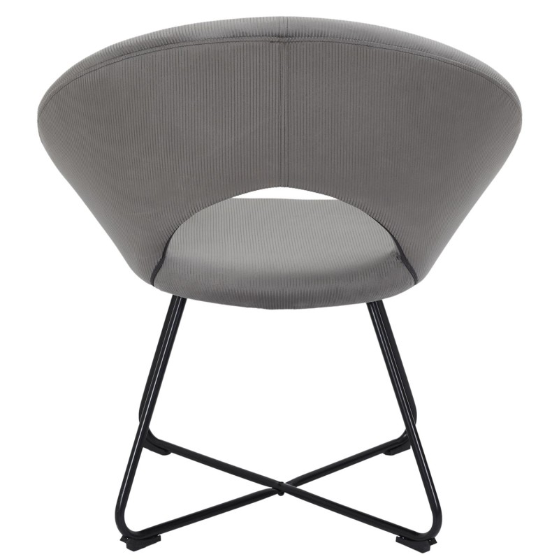 Fauteuil Rond Velours Côtelé Giulia Gris Home Deco Factory