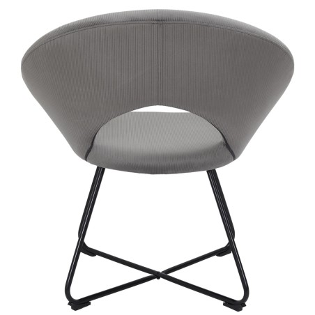 Fauteuil Rond Velours Côtelé Giulia Gris Home Deco Factory