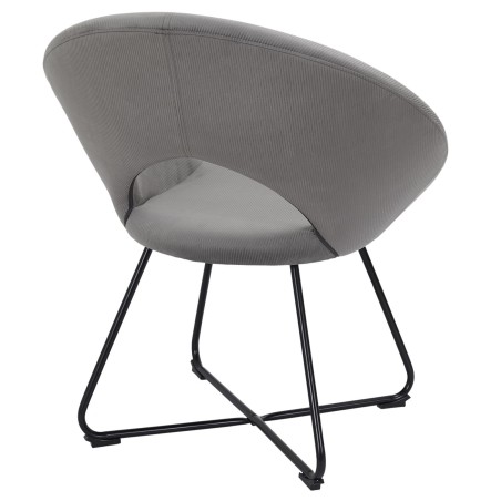 Fauteuil Rond Velours Côtelé Giulia Gris Home Deco Factory