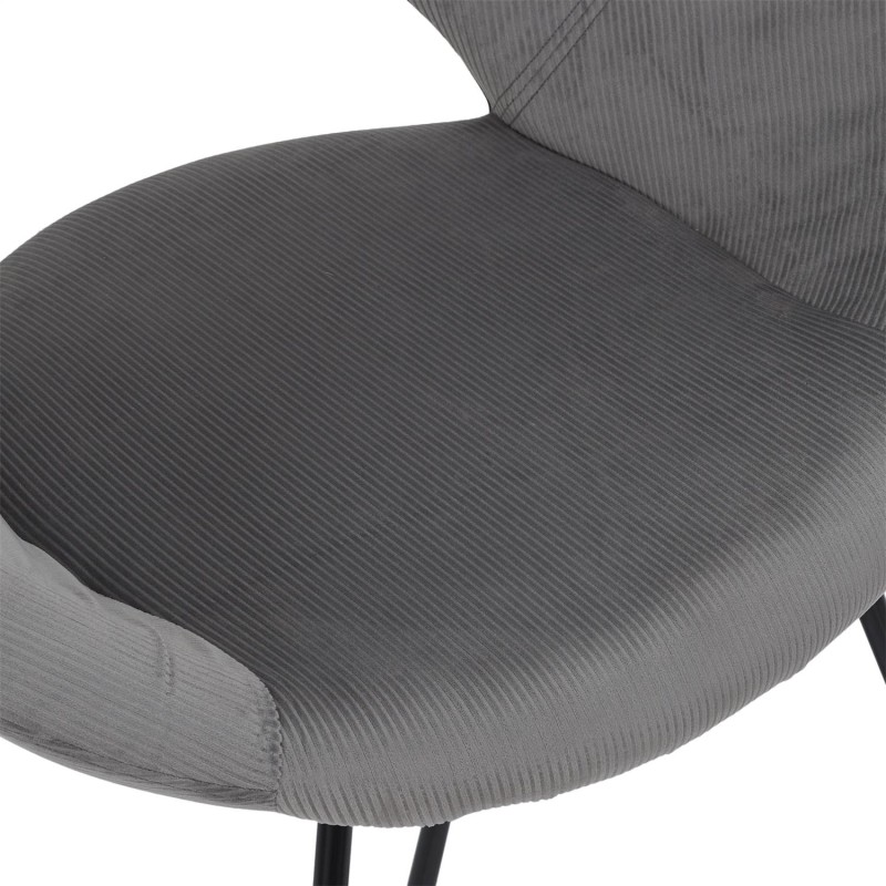 Fauteuil Rond Velours Côtelé Giulia Gris Home Deco Factory
