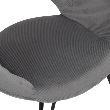 Fauteuil Rond Velours Côtelé Giulia Gris Home Deco Factory