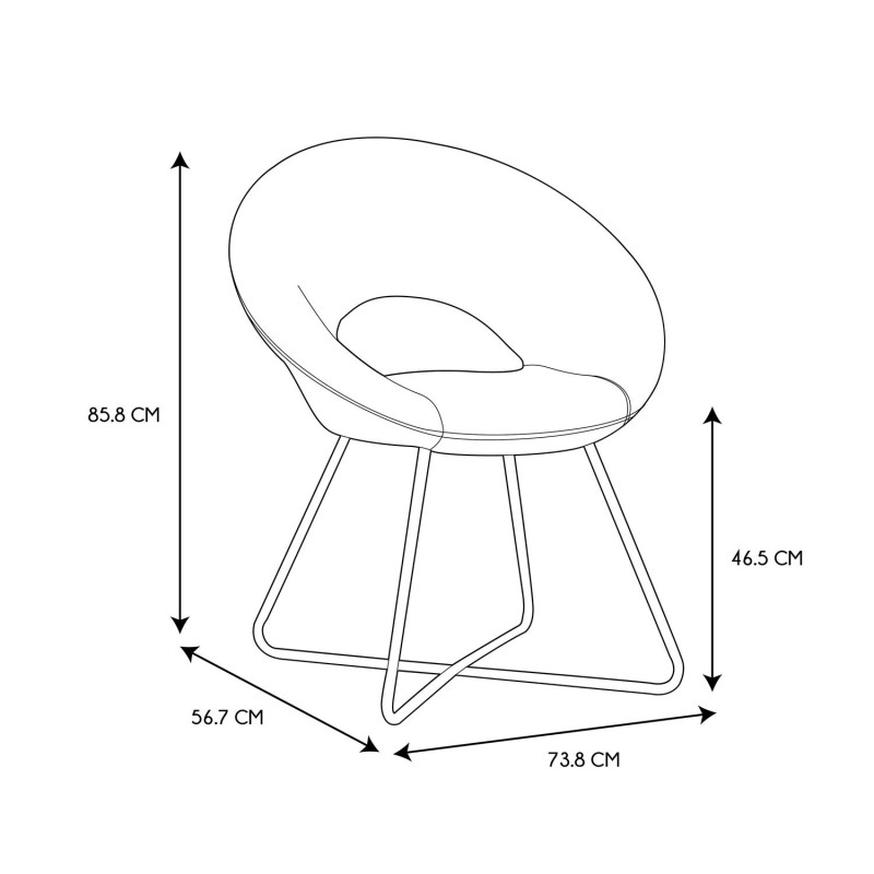 Fauteuil Rond Velours Côtelé Giulia Jaune Home Deco Factory