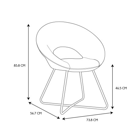Fauteuil Rond Velours Côtelé Giulia Jaune Home Deco Factory