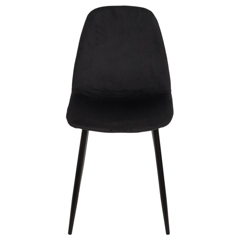 Chaise Métal Assise En Velours Leaf Noir Home Deco Factory