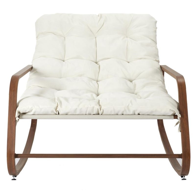 Fauteuil à bascule Miami imitation bois Home Deco Factory