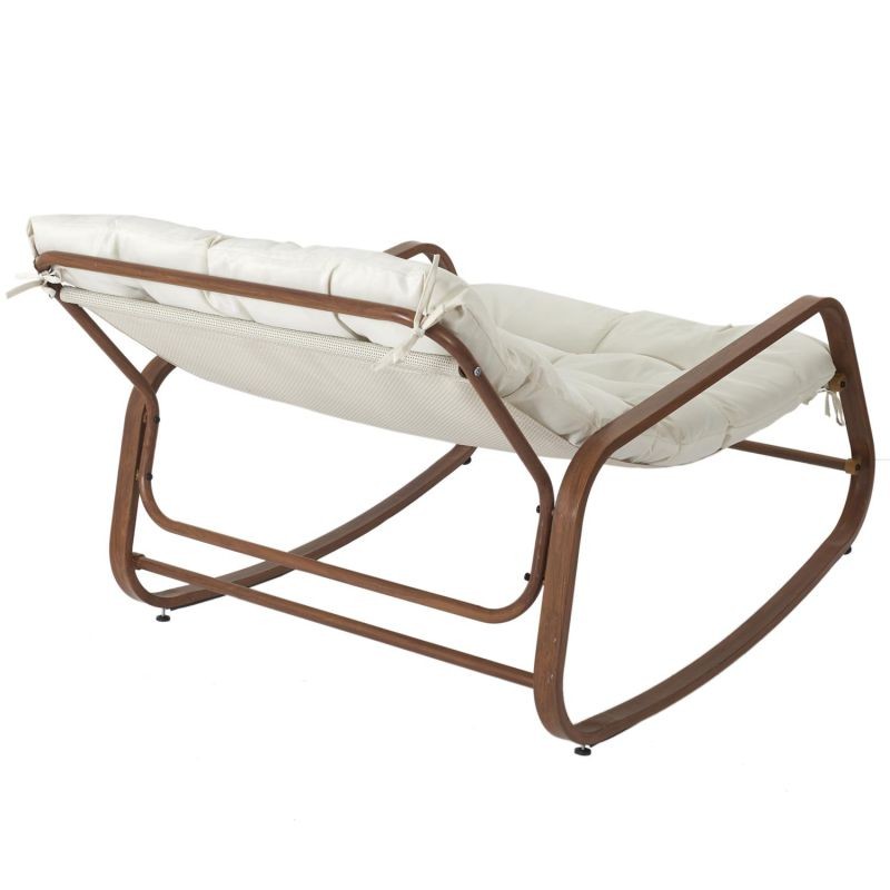 Fauteuil à bascule Miami imitation bois Home Deco Factory