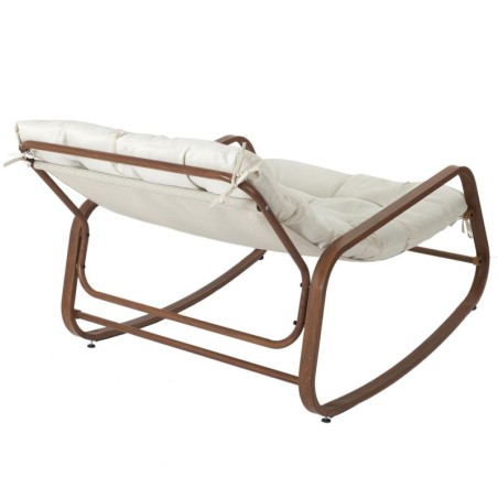 Fauteuil à bascule Miami imitation bois Home Deco Factory