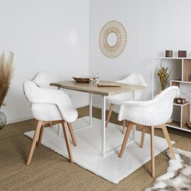Fauteuil Scandinave Patchwork Blanc 2