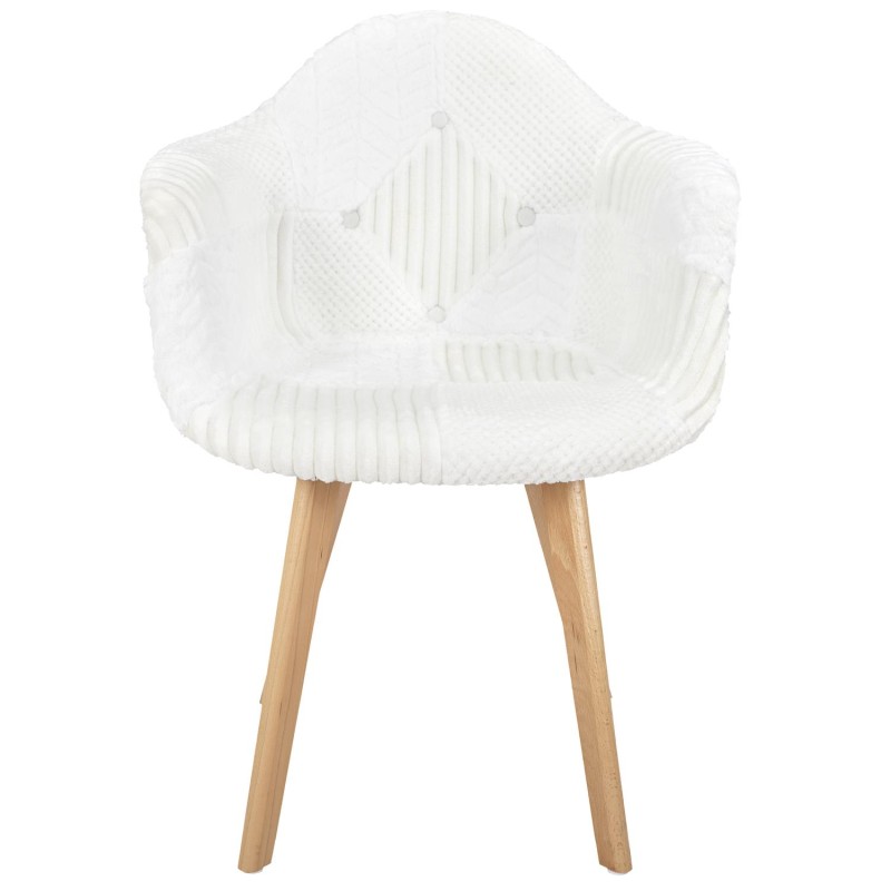 Fauteuil Scandinave Patchwork Blanc