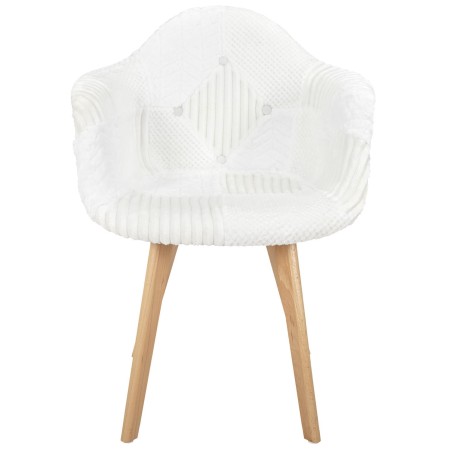 Fauteuil Scandinave Patchwork Blanc