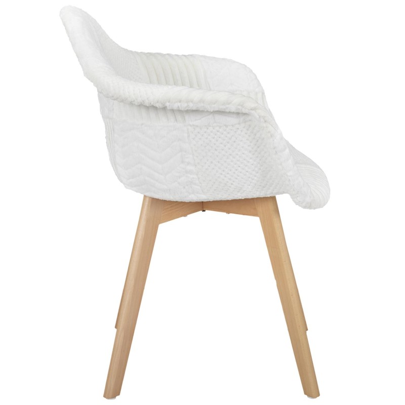 Fauteuil Scandinave Patchwork Blanc