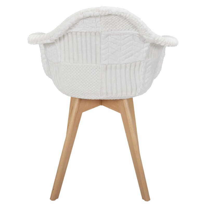 Fauteuil Scandinave Patchwork Blanc