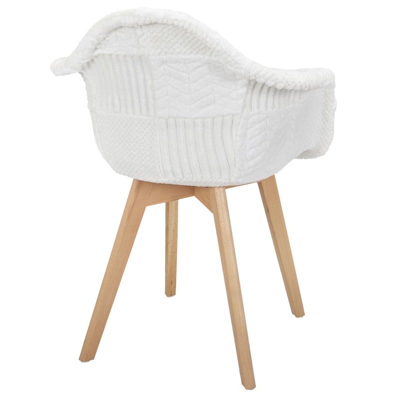Fauteuil Scandinave Patchwork Blanc