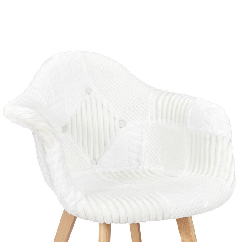 Fauteuil Scandinave Patchwork Blanc