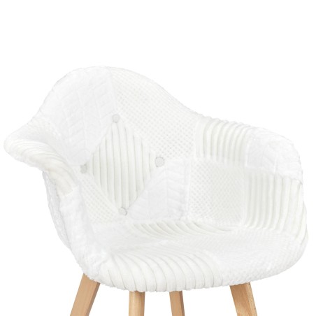 Fauteuil Scandinave Patchwork Blanc