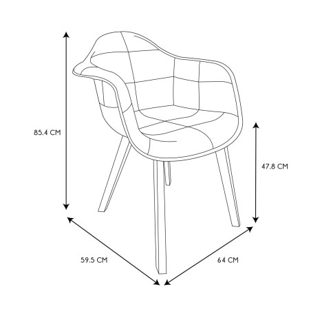 Fauteuil Scandinave Patchwork Blanc