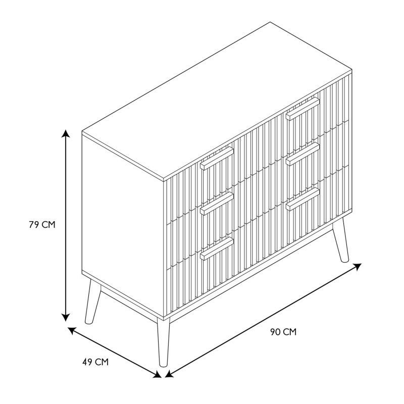 Commode 3 tiroirs Klaus Marron Home Deco Factory