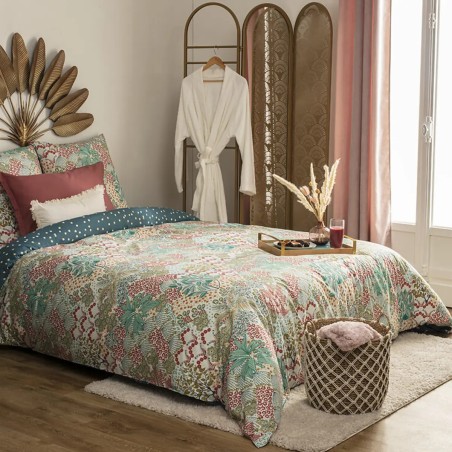 Parure De Lit Imprimée Liberty Vert Céladon 240x220