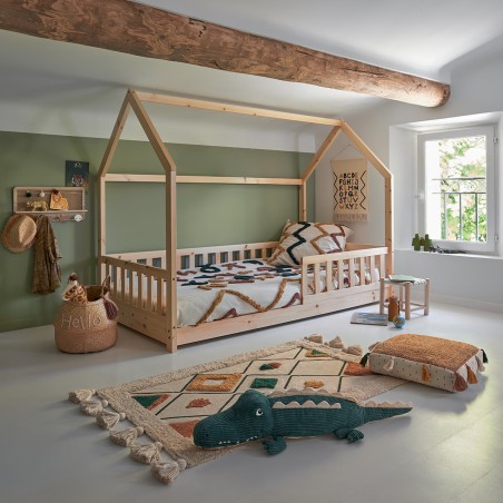 Lit Cabane Enfant 90x190cm Naturel