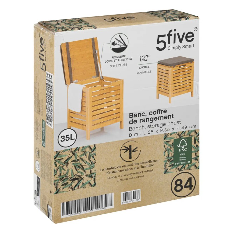 Tabouret Coffre De Rangement En Bambou Five