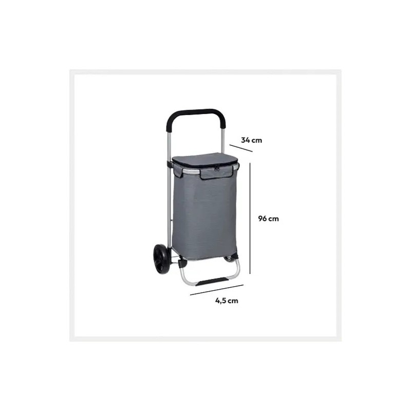 Chariot De Marché Isotherme 2 Roues 40 L Gris Five