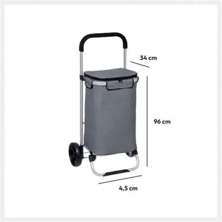 Chariot De Marché Isotherme 2 Roues 40 L Gris Five