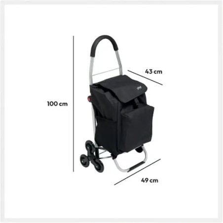 Chariot De Course Pliable 6 Roues Noir Five