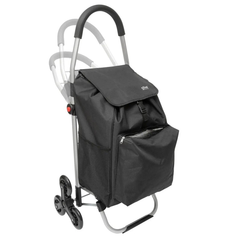 Chariot De Course Pliable 6 Roues Noir Five