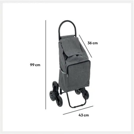 Chariot De Course Nomade 6 Roues En Métal Gris 5Five