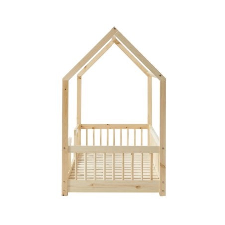 Lit cabane avec barrières Explorateur Beige 70x140 - Laïba Kids